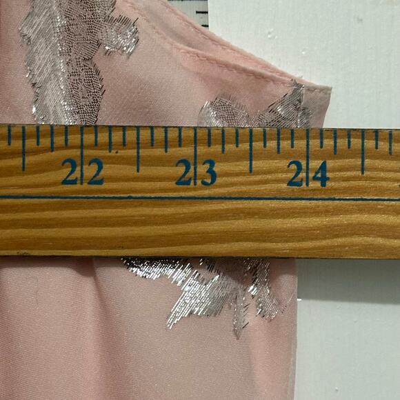 St. John silk MOSIAC lined shell tank pink silver metallic XL - Picture 7 of 8